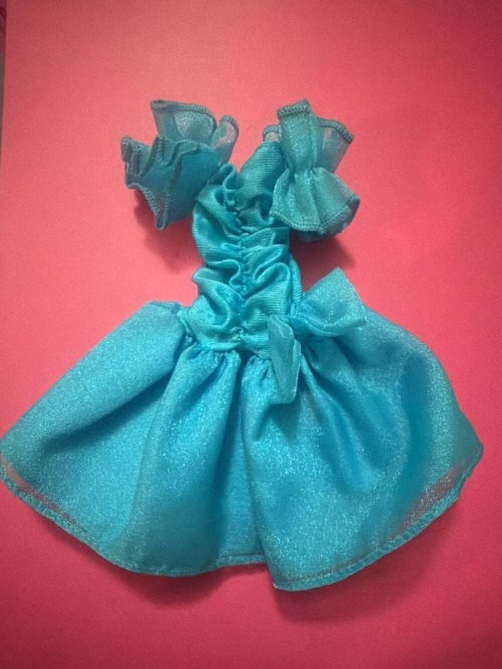 Barbie Blue Shimmer Dress Ruffled Cocktail Doll Clothes